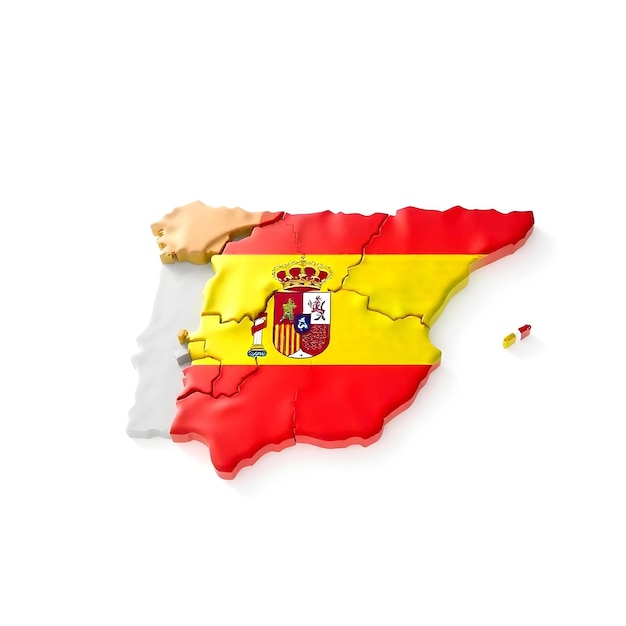 Spain Map Flag Concept Illustration Design