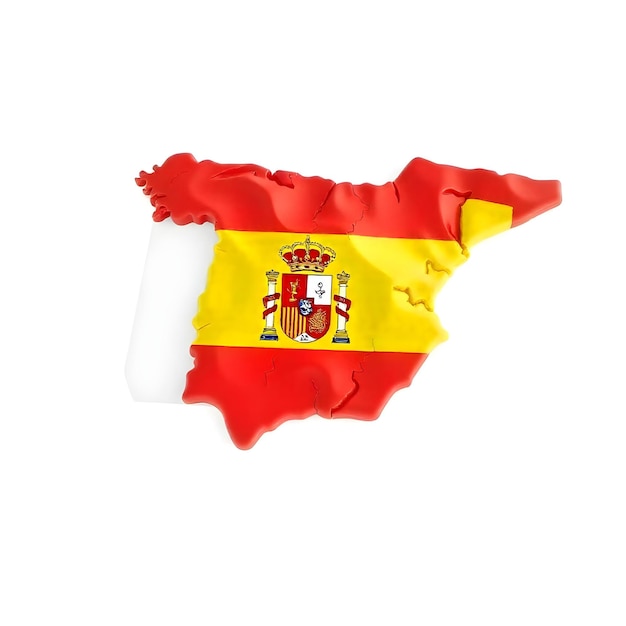 Spain Map Flag Concept Illustration Design