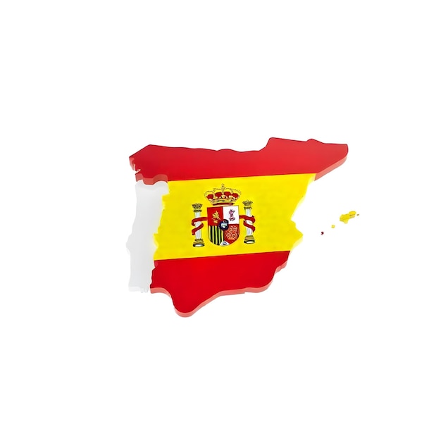 Spain Map Flag Concept Illustration Design