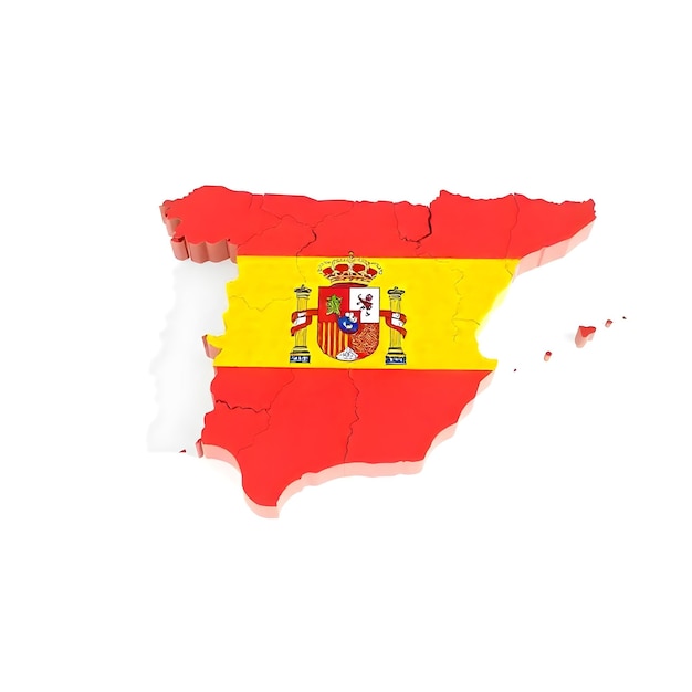 Spain Map Flag Concept Illustration Design