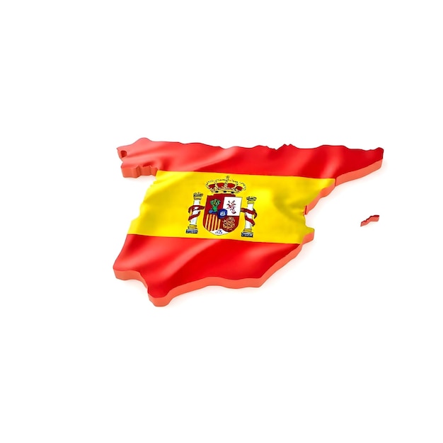 Spain Map Flag Concept Illustration Design