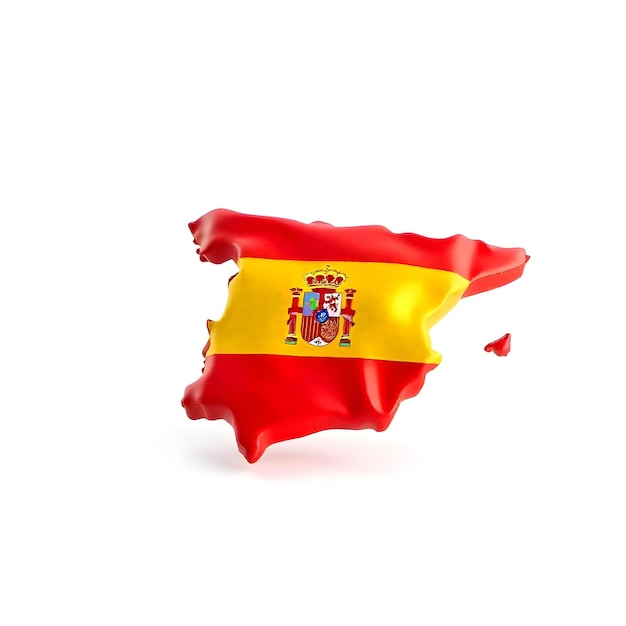 Photo spain map flag concept illustration design