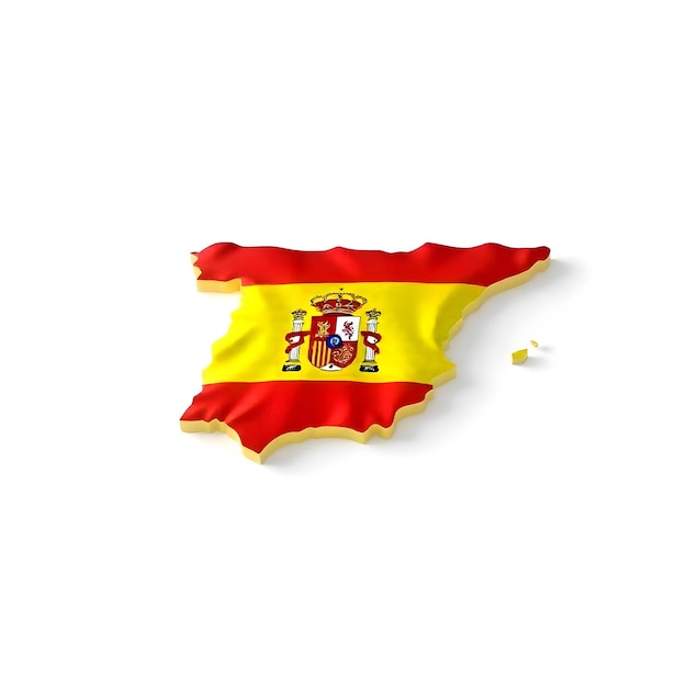 Spain Map Flag Concept Illustration Design