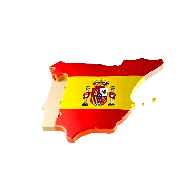 Photo spain map flag concept illustration design