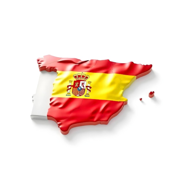 Photo spain map flag concept illustration design