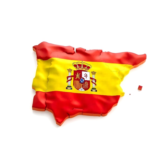 Spain Map Flag Concept Illustration Design