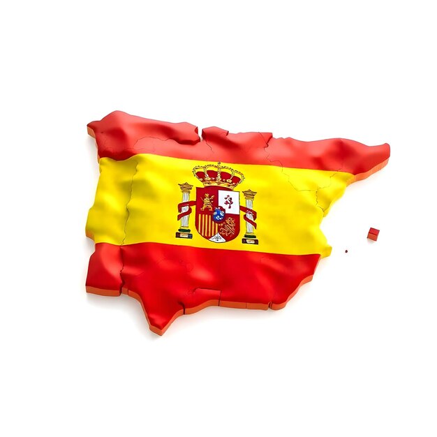 Photo spain map flag concept illustration design