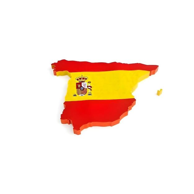 Photo spain map flag concept illustration design