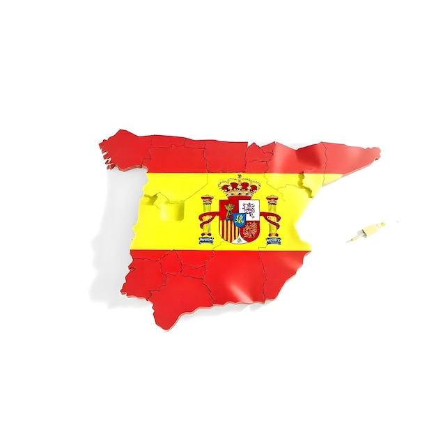 Spain Map Flag Concept Illustration Design