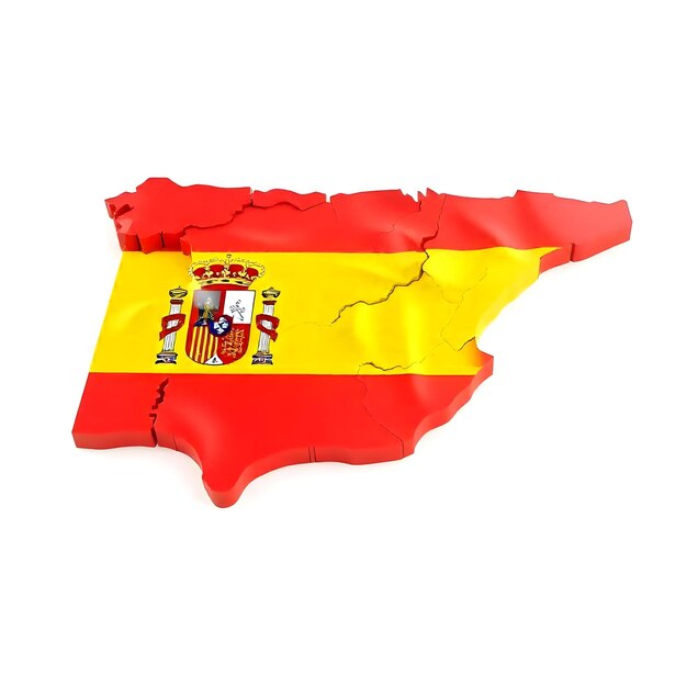 Spain Map Flag Concept Illustration Design