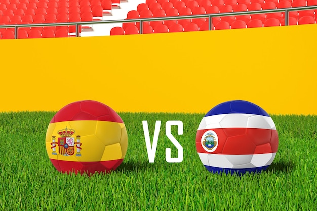 Spain Versus Costa Rica in Stadium