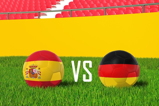 Spain Versus Germany in Stadium