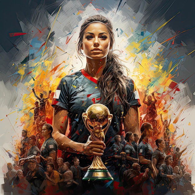 Spain womens national football team victory illustration