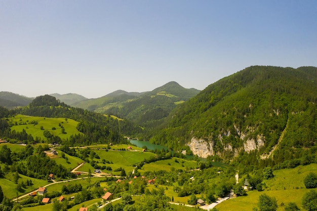 Spajici lake view from Tara mountain in Serbia