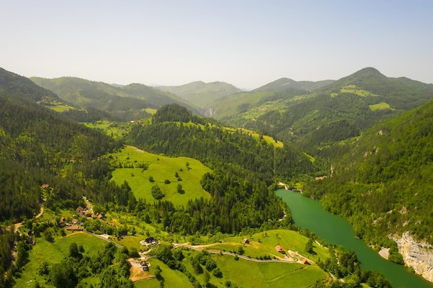 Spajici lake view from Tara mountain in Serbia