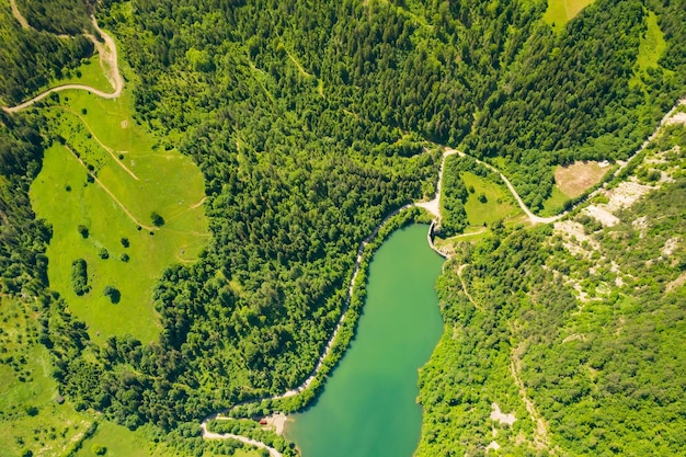 Spajici lake view from Tara mountain in Serbia