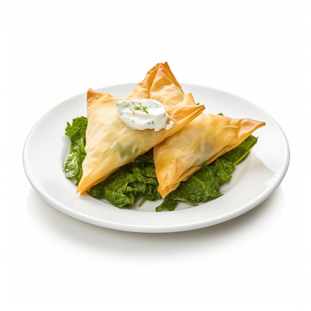 Spanakopita with white background high quality ultr