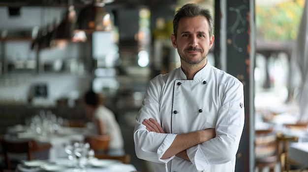 Spanish chef in white jacket