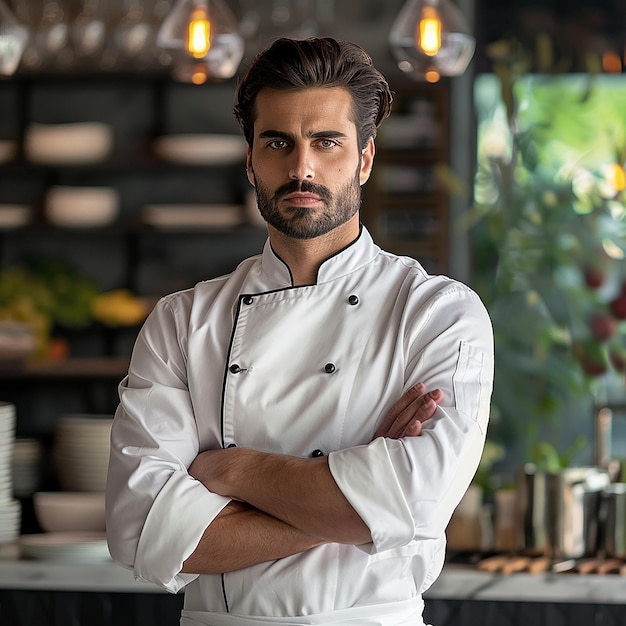 Spanish chef in white jacket