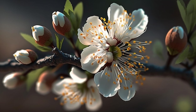 Spanish Cherry Flower Generative AI