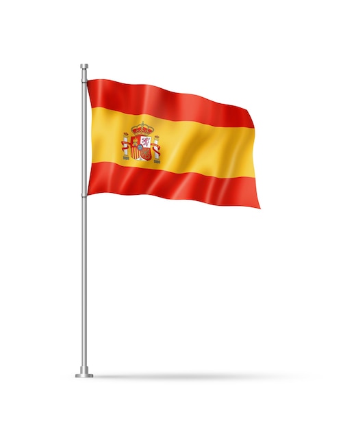 Spanish flag isolated on white