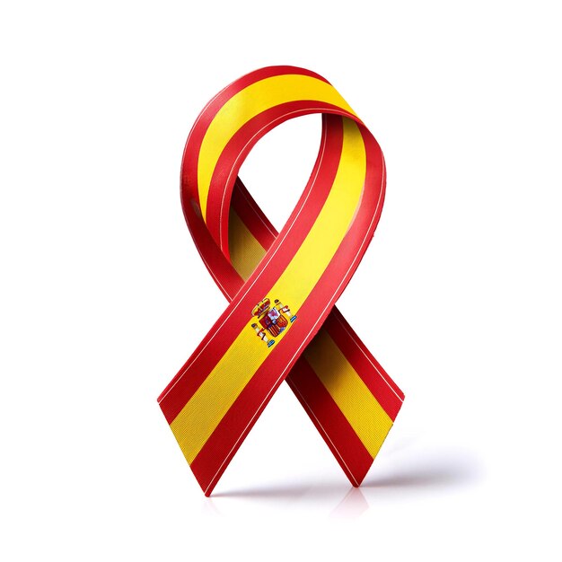 Spanish Flag Ribbon with National Colors and Crest