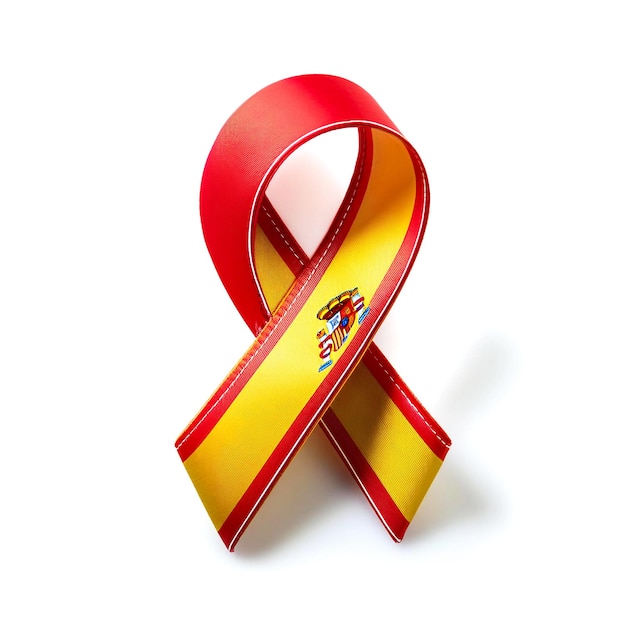 Spanish Flag Ribbon with National Colors and Crest