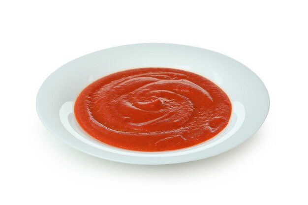 Spanish soup Gazpacho isolated on white background