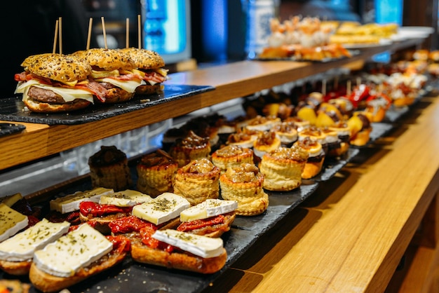 Spanish tapas called pintxos of the Basque country