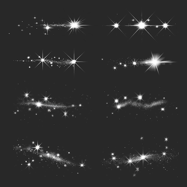 Photo sparkle star effect element set