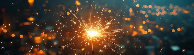 Sparkler with Bokeh Background Illustration