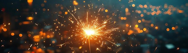 Sparkler with Bokeh Background Illustration