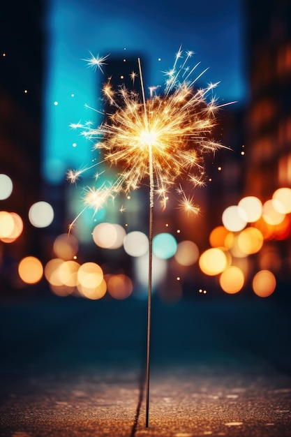 sparkler with lights on a background