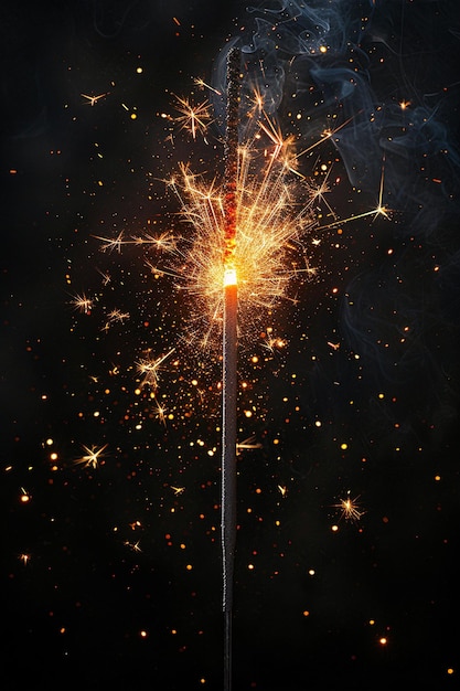 a sparkler with sparklers in the background