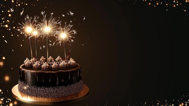 A sparkleradorned cake sets the stage for a celebration