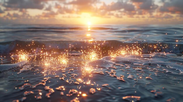 Photo sparklers on the beach at sunset holidays and new year