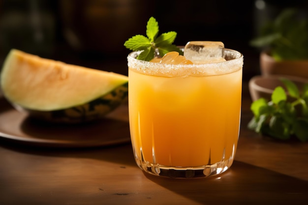 Sparkling Cantaloupe Agua Fresca Mexican Drink