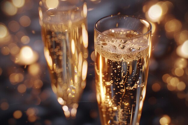 Sparkling champagne toasts at celebratory events o