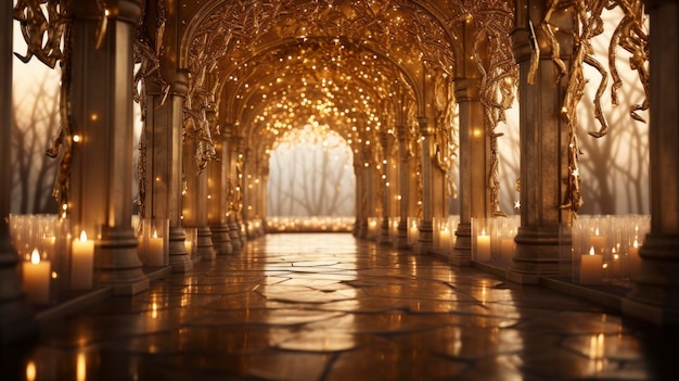 A Sparkling Christmas Light Tunnel Enchanting Bright Background Background Hd