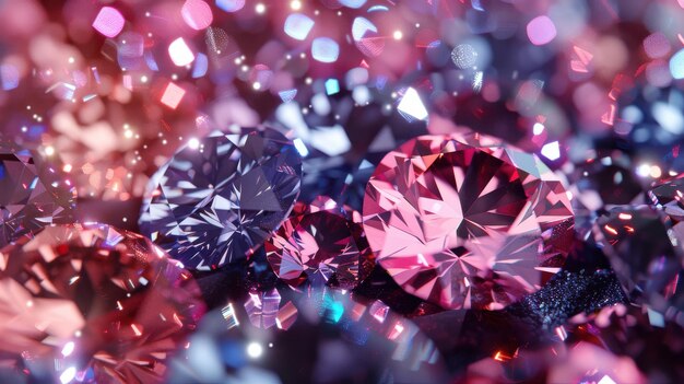 Photo sparkling diamonds in closeup view