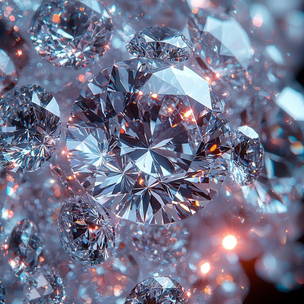 Photo sparkling diamonds macro close up