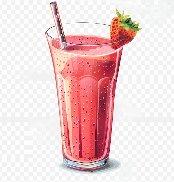 Sparkling Elixir A Glass of Delight With a Vibrant Strawberry