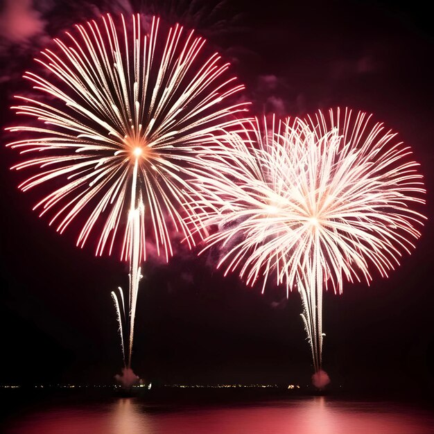 Sparkling Fireworks at Night