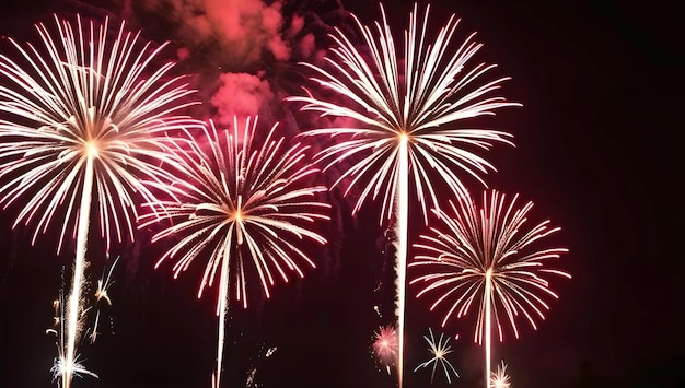 Sparkling Fireworks at Night