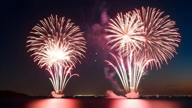 Sparkling Fireworks at Night