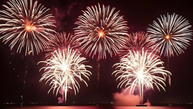 Sparkling Fireworks at Night