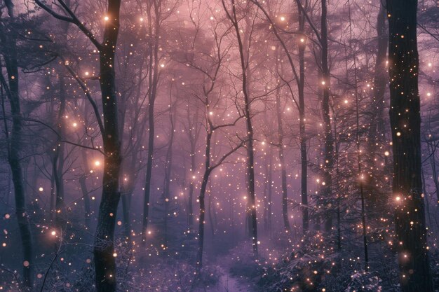 Sparkling Forest Shrouded In Enchantment Beckoning The New Years Arrival