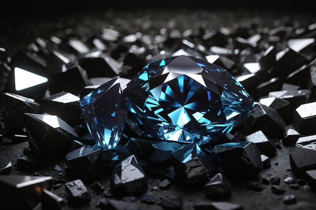 sparkling gems hide from dark in monocromic