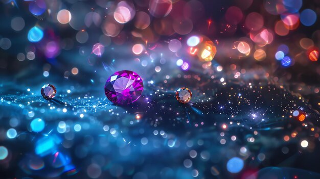 Photo sparkling gemstones and glittering lights create a magical fairytalelike atmosphere