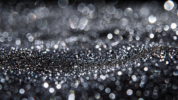 Photo sparkling glitter texture on black background